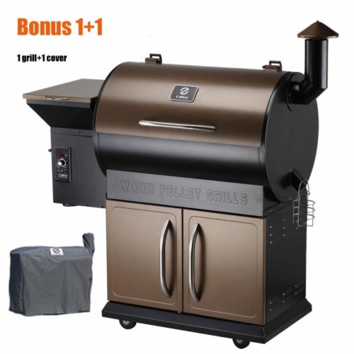 Z Grills Wood Pellet Grill & Smoker with Patio Cover,700 Cooking Area 7 in 1- Grill, Smoke, Bake, Roast, Braise and BBQ with Electric Digital Controls for Outdoor (Grill Cover included)