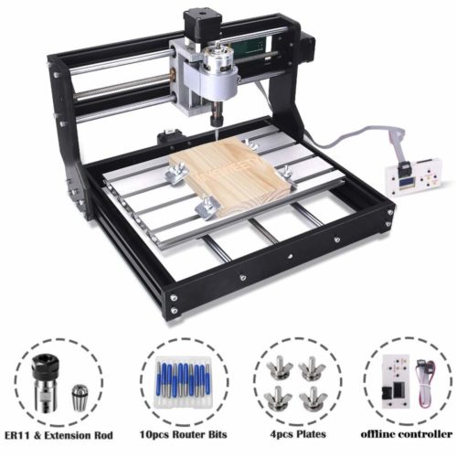 3. Upgrade Version CNC 3018 Pro GRBL Control DIY Mini CNC Machine, 3 Axis Pcb Milling Machine, Wood Router Engraver with Offline Controller, with ER11 and 5mm Extension Rod