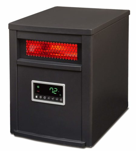 LifeSmart 6 Element w/Remote Large Room Infrared Heater, Black/Gray
