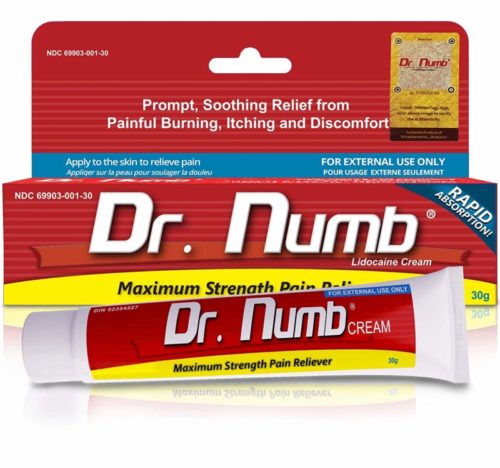 1 Tube of Dr. Numb Maximum Topical Anesthetic Anorectal Cream, Lidocaine 5% ~ Net Wt 1 Oz (30g)