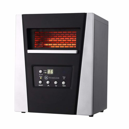 Homegear 1500W Infrared Electric Portable Space Heater Black + Remote Control