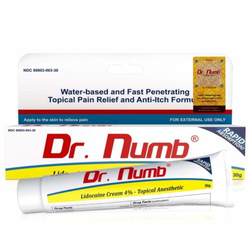 Dr. Numb Topical Anesthetic Numbing Cream | Maximum Strength Pain Relief Cream for Tattoo, Piercing, Skin Tag Removal, Waxing, Microblading, Microneedling, Dermarolling, Hair Removal, (1 Tube)