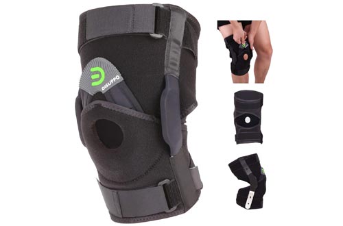 DISUPPO Hinged Knee Brace Support Women Men, Adjustable Open Patella Stabilizer for Sports Trauma, Sprains, Arthritis, ACL, Meniscus Tears, Ligament Injuries