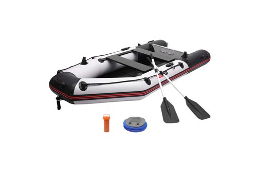  PEXMOR 7.5/10FT Inflatable Dinghy Boat 0.9mm PVC Sport Tender Fishing Raft Dinghy with Trolling Motor Transom,