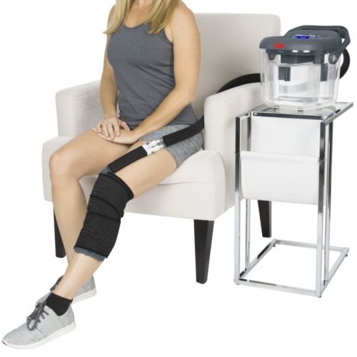 Vive Cold Therapy Machine - Large Ice Cryo Cuff - Flexible Cryotherapy Freeze Kit System Fits Knee, Shoulder, Ankle, Cervical, Back, Leg, Hip and ACL - Wearable Adjustable Wrap Pad - Cooler Pump