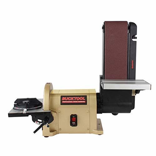 BUCKTOOL BD4801 Bench Belt Sander 4 in. x 36 in. Belt and 8 in. Disc Sander with 3/4HP Direct-drive Motor
