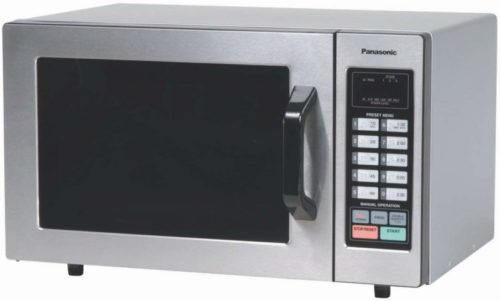 Panasonic NE-1054F Countertop Commercial Microwave Oven with 10 Programmable Memory, Touch Screen Control and Bottom Energy Feed, 1000W, 0.8 Cu. Ft. (Stainless Steel), 5"