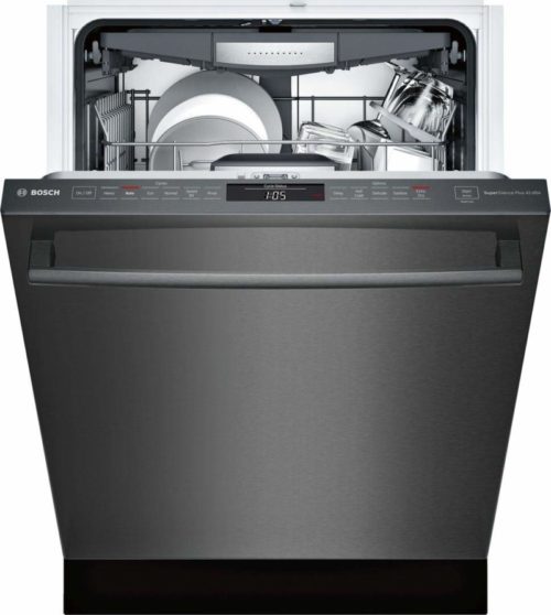 Bosch SHXM78W54N 800 Series 24 Inch Built In Fully Integrated Dishwasher with 6 Wash Cycles, in Black Stainless Steel