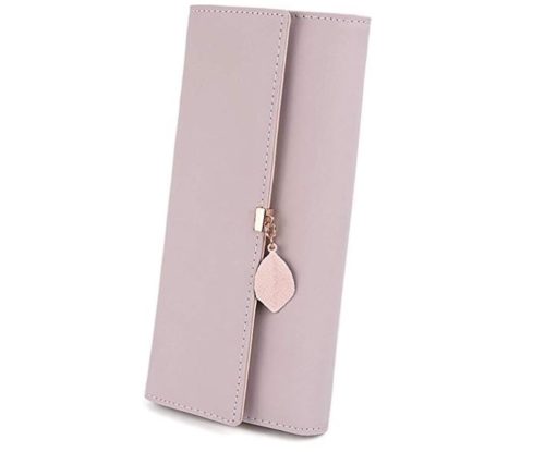 4. UTO Wallet for Women PU Leather Leaf Pendant Card Holder Phone