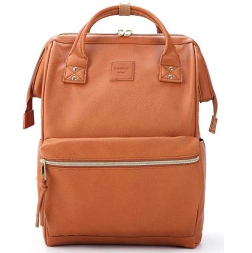6. Kah&Kee Leather Backpack Diaper Bag with Laptop Compartment Travel School for Women Man