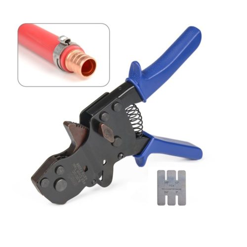 IWISS F2098 Ratchet One Hand PEX Cinch Clamp Fastening Tools for Clamping Pipe Tubing 3/8", 1/2", 3/4", 5/8" and 1" Easy Operation Stainless Steel Clamps with Holster