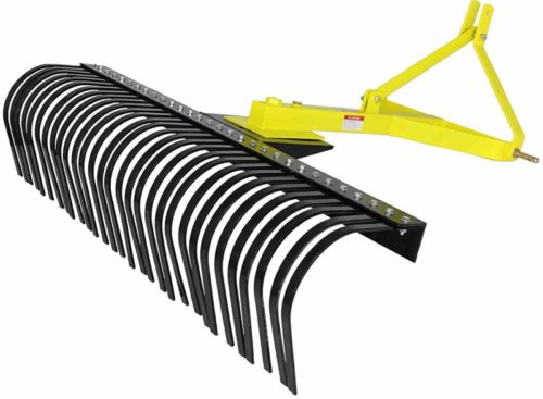 Titan Attachments 6’ Landscape Rake for Compact Tractors, Tow-Behind Garden Tool