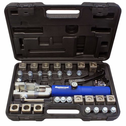 MASTERCOOL 72475-PRC Blue and Silver Universal Hydraulic Flaring Tool Set with Tube Cutter
