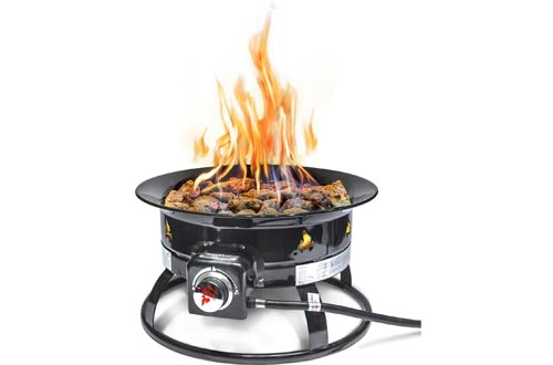 Outland Firebowl 893 Deluxe Outdoor Portable Propane Gas Fire Pits with Cover & Carry Kit, 19-Inch Diameter 58,000 BTU