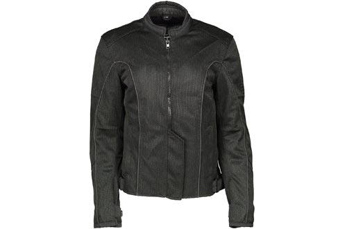 M Boss Motorcycle Apparel BOS22702 Ladies Black Mesh Racer Jackets with Full Armor - 5X-Large