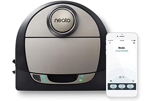 Neato Robotics D7 Connected Laser Guided Robot Vacuum Featuring Multiple Floor Plan Mapping and Zone Cleaning, Works with Amazon Alexa, Silver/Black