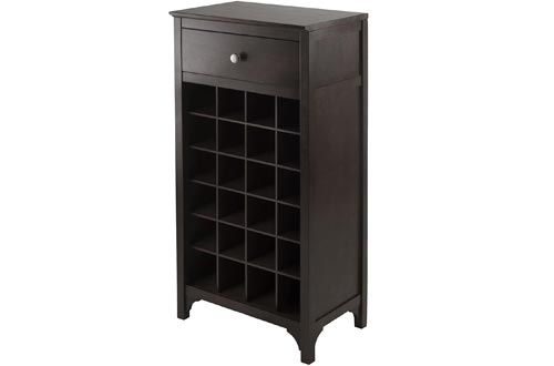 Winsome Ancona Modular 24 Bottle Wine Cabinets with Drawer 19.09W x 12.6D x 37.52H-Inches, Dark Espresso
