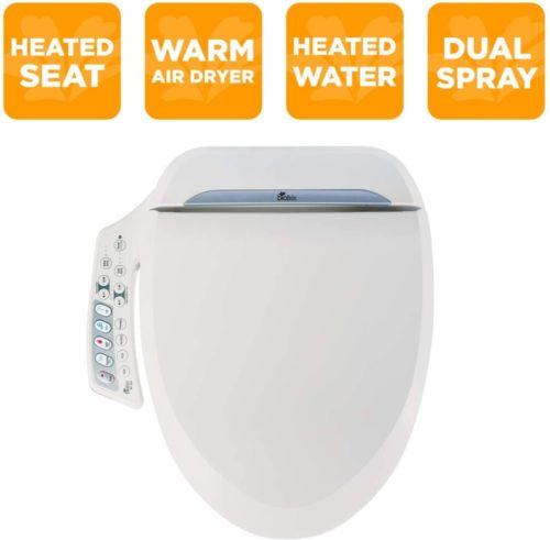 Bio Bidet Ultimate BB-600 Advanced Bidet Toilet Seat, Elongated White. Easy DIY Installation, Luxury Features From Side Panel, Adjustable Heated Seat and Water. Dual Nozzle Has Posterior and Feminine Wash
