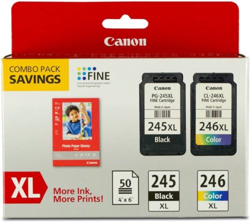 Canon PG-245XL/CL-246XL Ink/Photo Paper Pack, Compatible to MX490, MX492, MG2522, MG3020,MG2920,MG2924,iP2820,MG2525 and MG2420