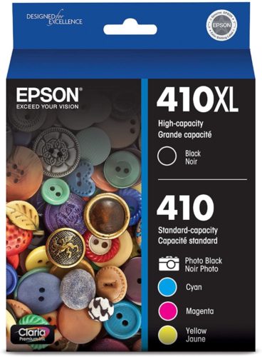 Epson 410XL Black & Standard Photo Black and C/M/Y Color Ink Cartridges, Combo 5 Pack (T410XL-BCS)
