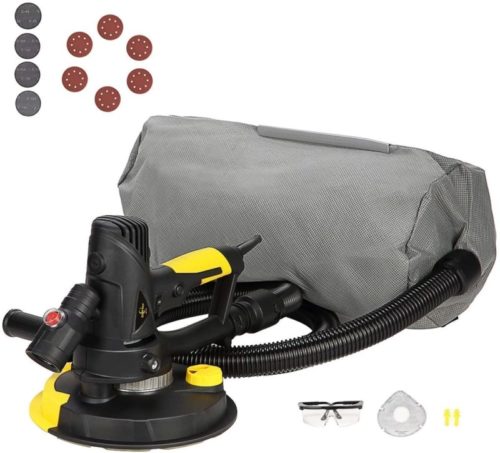 Electric Drywall Sander with Vacuum, Variable Speed and 26FT Power Cord, Drywall Sanding Machine with Extra Mesh Sanding Discs and Safety Kit, CUBEWAY