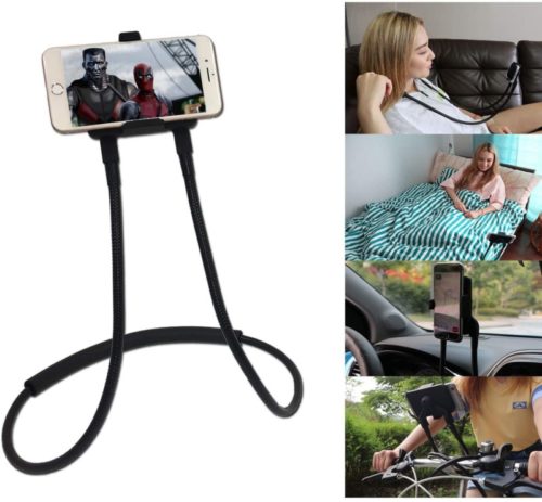 Polifall Cell Phone Holder, Universal Mobile Phone Stand, Flexible Long Lazy Neck Bracket, Adjustable 360° Free Rotating Gooseneck Mount with Multiple Function