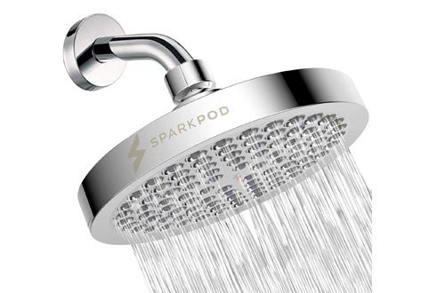 SparkPod Shower Heads - High Pressure Rain - Luxury Modern Chrome Look - Easy Tool Free Installation - The Perfect Adjustable Replacement For Your Bathroom Shower Heads