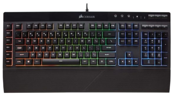 2. Corsair K55 RGB Gaming Keyboard – IP42 Dust and Water Resistance