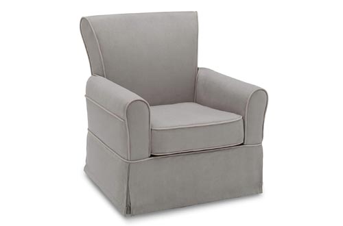 Delta Children Benbridge Glider Swivel Rocker Chairs, Dove Grey with Soft Grey Welt