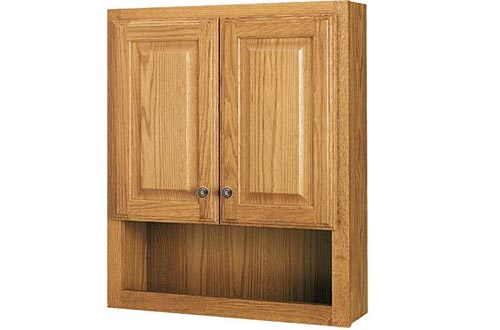 Style Selections 23-in x 28-in Ready-to-Assemble 2 Door Bathroom Wall Wood Medicine Cabinets, Honey Oak