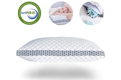 LIANLAM King Memory Foam Pillows for Sleeping Shredded Bed Bamboo Cooling Pillows with Adjustable Loft 4D Design Hypoallergenic Washable Removable Derived Rayon Zip Cove