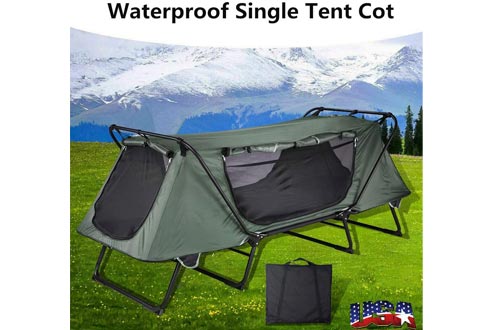 Big Times 1 Person Portable Folding Single Tent Cots Ground Camping Bed Waterproof Outdoor Equipment with Carry Bag