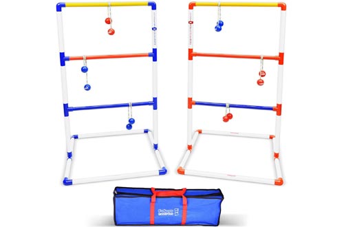 GoSports Premium Ladder Toss Outdoor Game Set with 6 Bolo Balls, Travel Carrying Case and Score Trackers | Choose Between Standard and Giant Size Sets