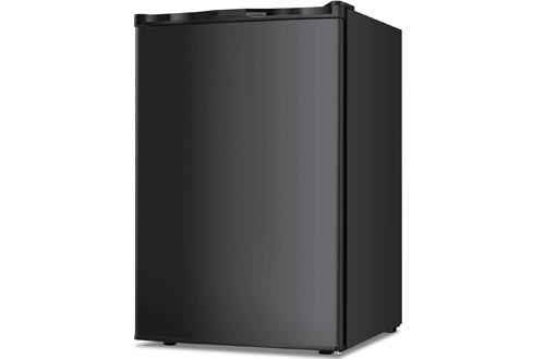 TAVATA Compact Chest Upright Freezers Single Door Reversible Stainless Steel Door, Compact Adjustable Removable Shelves for Home Office (Black, 3.0 cu.ft)