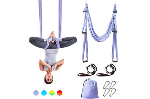 Sotech Aerial Yoga Swings Set, Yoga Sling Inversion Tool for Professional and Beginners, 2 Adjustable Daisy Straps