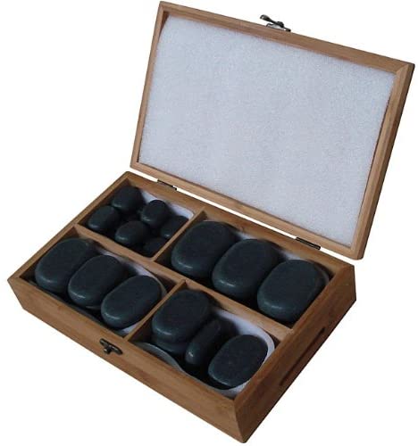 Sivan Health and Fitness Basalt Lava Hot Stone Massage Kit with 36 Pieces *New and Improved Packaging*