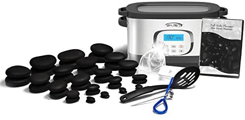 Complete Massage Stone Kit by TIR Massage Stone - 40 Massage Stones with with 8 Quart Spa Pro Heater - Heater Accessory Kit - Instructional Video Included - at-Home or Professional Use