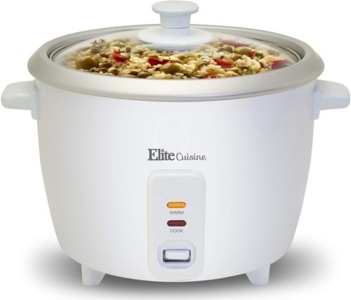 Elite Cuisine ERC-003 Electric Rice Cooker, White