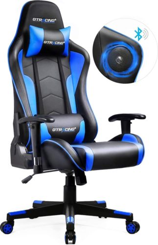 GTRACING Gaming Chair with Bluetooth Speakers - GT890M Blue