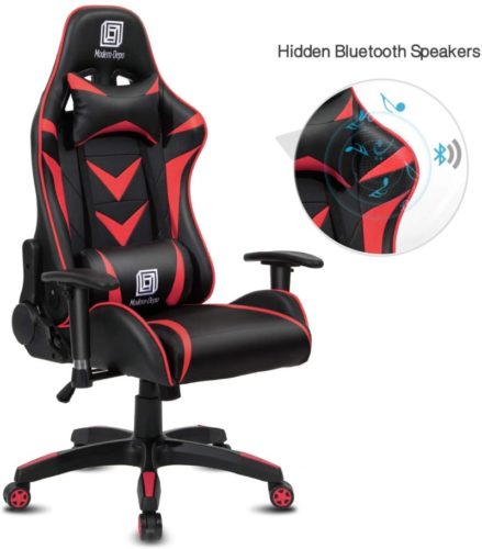 Modern-Depo High-Back Swivel Gaming Chair Recliner - Black & Red