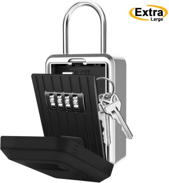 2. Key Lock Box with 4-Digit Combination, Lock Box for House Key