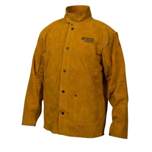Lincoln Electric Brown Large Flame-Resistant Heavy Duty Leather Welding Jacket