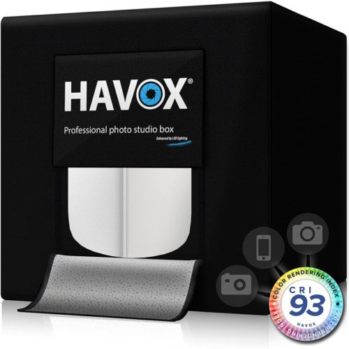 HAVOX - Photo Studio HPB-60D - Dimension 24"x24"x24" - Super Bright Dimmable LED Lighting 5500k - 13,000 lumens - CRI 93 - Make Your Commercial Photos e-Commerce