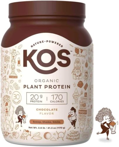 KOS Organic Plant Based Protein Powder – Raw Organic Vegan Protein Blend, 2.6 Pound, 30 Servings (Chocolate)