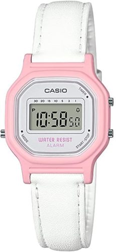 Casio Women's Classic Quartz Watch with Leather-Synthetic Strap, White, 14.8 (Model: LA-11WL-4ACF