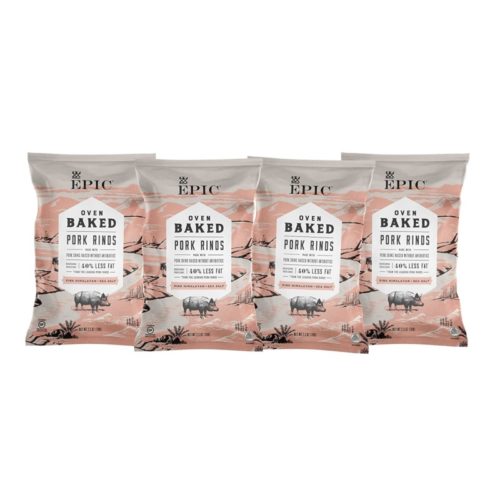 EPIC Pink Himalayan Salt Pork Rinds, Keto Consumer Friendly, 4Ct Box 2.5oz bags