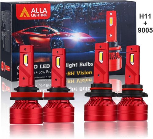 Alla Lighting HB3 9005 High Beam H9 H11 Low Beam LED Headlights Bulbs Combo 9005 H11 Conversion Kits LED Upgrade