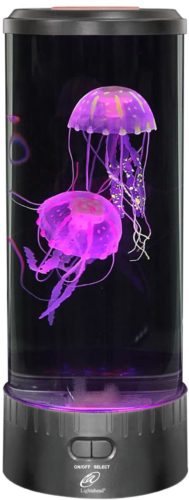 Lightahead LED Fantasy Jellyfish Lamp Round with 5 Color Changing Light Effects. A Sensory Synthetic Jelly Fish Tank Aquarium Mood Lamp. Ideal Gift