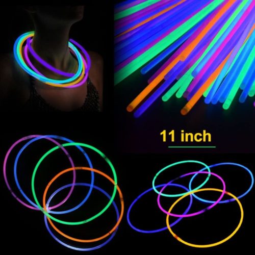 200 Pcs 11'' Glow Sticks Necklaces Pack - Light up Toys Glowsticks Bracelets Assorted Colors In The Dark Light Sticks