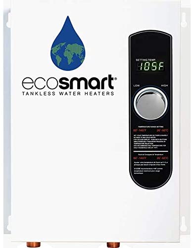 Ecosmart ECO 18 Electric Tankless Water Heater, 18 KW at 240 Volts with Patented Self Modulating Technology,White